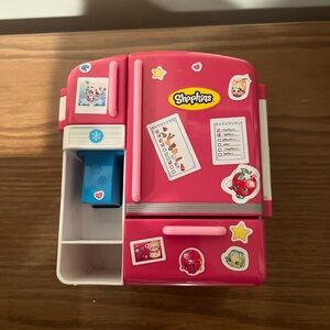 Shopkins Vibrant Pink Toy Fridge with Stickers